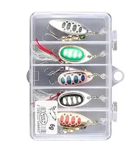 Bass Lures | Spinner Baits Kit - Fishing Spinnerbait Metal Spinner Lure Kit with Tackle Boxes for Bass Trout Salmon Walleye