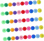 OFFSCH Tombola Drawing Balls 50Pcs Plastic Numbered Balls PP Material Vibrant Colors Easy to Find Great for Party Games Decorations