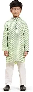 [Pro-Ethic Style Developer] Boys Indian cotton Kurta set for kids | Indian Ethnic wear | Floral Design | Pack of 1 (S-221)