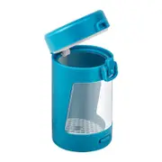 Mini Air Tight Storage Stash Jar with LED Light Magnifying Viewing Jar Portable Rechargeable Keep Humidity-Blue