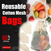 Organic Cotton Mesh Bags | Reusable Vegetable Produce Bags | Zero Waste| Kitchen