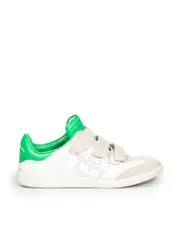 White Leather Velcro Trainers