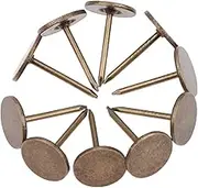 Dophee 100Pcs Flat Upholstery Tacks, 0.43"x0.67" Flat Head Furniture Nails Vintage Upholstery Nails Tacks for Furniture Sofa Door Decoration