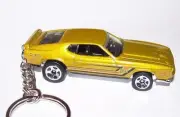 CUSTOM MADE..1971 MUSTANG MACH 1 (GOLD MET./GRAPHICS)..KEYCHAIN..GREAT GIFT!