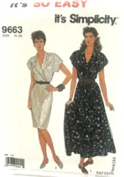 Simplicity It's So Easy Pattern #9663 Dresses - (Sizes 10 - 20)