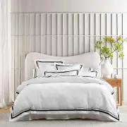 Renee Taylor Cloud Egyptian Cotton White and Charcoal Quilt Cover Set