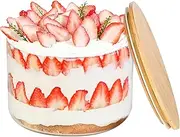YUBAMIN Large Trifle Bowl Glass, Morden Design Clear Glass Salad Bowl with Lid 125oz, Salad Serving Bowl for Laying Ice Cream Cakes, Cupcake, Salad, Fruit, Microwave & Dishwasher Safe