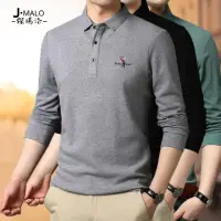 在飛比找momo購物網優惠-【J.Malo】韓系高棉質修身長袖男士POLO衫(男POLO