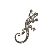 LVD Metal Wall Art Gecko Decorative Ornament Figure Home/Garden Decor Brown