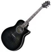 Crafter Noble TBK Trans Black Small Jumbo Flame Maple Acoustic Guitar Preamp