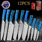 Kitchen Knives Set Japanese Damascus Style Stainless Steel Chef Sharp Cleaver