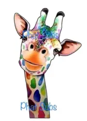Sublimation Print Colorful Giraffe Ready To Press Heat Transfer