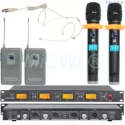 New G900 UHF 4x100 Channel Wireless Microphone System Handheld Headset Lapel Mic