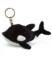 Puzzled Killer Whale Plush Keychain Stuffed Animal Toy Charm Keyring - 4 Inch