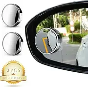 Smarban Car Blind Spot Mirror 2 Pack,Suction Cup Blind Spot Mirror 2" Round Hd Frameless Convex Rear Side View Mirror 360° Rotatable Blind Spot Auxiliary Rearview Mirror Protective Mirror Non-Adhesive