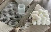 24 White Votive Candles & Frosted Glass Holders Bulk Wedding Holiday Unscented