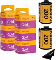 Kodak Gold 200 35mm Film Camera Film Bundle, 6 Rolls (2x3 Pack), 36 Exposures Each, for 35mm Film Cameras Includes Balveli Premium Microfiber Cloth - Kodak Film 35 mm Film Roll for Film Camera 35mm