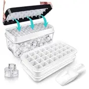 Ice Trays for Freezer with Lid & Bin, Ice Cube Tray Making 64 pcs Ice Cubes,