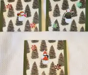 Handmade Greeting Cards -(set of 6) Christmas Celebration Cards with Envelopes
