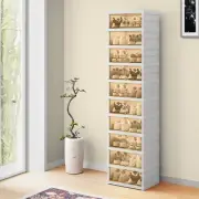 10 Tiers-20 Pairs Shoe Box Foldable Shoe Storage Organizer Shoe Rack with Doors