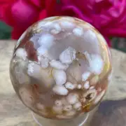 Flower Agate Crystal Sphere | 52mm 188grams