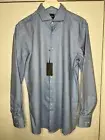 Hugo Boss Men's Soft Line Slim Fit Blue Cotton Dress Shirt 34/35 16.5