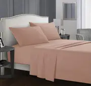 1800TC Delux Ultra Soft Microfibre Fitted Full Sheet Set Rose Gold For All Sizes Bed