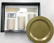 Jeffrey Banks LED Flameless Candle Set Ivory Color Changing Remote Pillar Taper