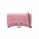 [二手] Balenciaga Hourglass Shiny Crocodile Embossed Chain Wallet for Women in Pink (656050-1LR6Y-5812)