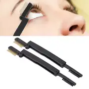 2pcs Folding Eye Lash Brow Comb Portable Metal Teeth Dual Sided Eyebrow Groo HMO