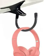 Headphone Stand with Adjustable Hook, Metal Headset Holder, Flexible Tip,