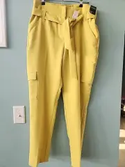 7th Avenue New York & Co "The Madie" Pants Citron Yellow NEW with Tags Sz 10