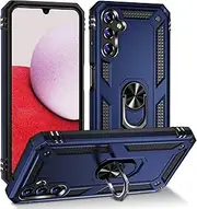 [TiHen] Compatible for Case Samsung Galaxy A04S, Magnetic Ring Holder 360°Full Body Protective Silicone Personalised Tough Armor Phone Case with Screen Protector-Blue