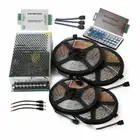 20M 3528 5050 RGB 300 LED Strip Lights Tape + 44Key IR Remote + 12V Power Supply