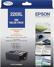 Genuine Epson 220XL 5-Ink Cartridge Value Pack