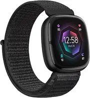 Nylon Bands Compatible with Fitbit Versa 4/Sense 2/Versa 3/Fitbit Sense, Soft Breathable Sport Adjustable Replacement Strap Women Man Wristband Accessories