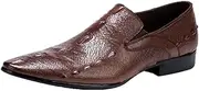 [Generic] Casual Business Oxford for Men Formal ShoesGenuine Leather Slip On Low Top Pointed Toe Block Heel Easy Care