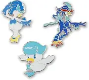 Pokémon Center: Quaxly, Quaxwell & Quaquaval Pokémon Pins (3-Pack), Zinc alloy / hard enamel, no gemstone