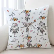 North American Floral Dream Catchers and Deer Cushion Cover