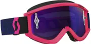 Scott Recoil XI Works Motocross Goggles Blue/Fluo Pink Chrome, pink-blue for Men One Size Pink Blue