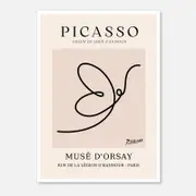 Galrie Pablo Picasso Animal Series Minimalist Line Art Print for Modern Decor, Poster Only, A1 60 x 84cm (23 x 33inch)