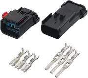 2/5/10/20/50 Sets 3 Pin FCI Apex 2.8 MM Waterproof dark Plugs Auto Male Female Wiring Connector Compatible With Buick Regal 54200312 (Color : 3p female male, Size : 2 SETS_3P)
