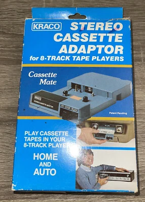 Vintage KRACO Stereo Cassette Adapter for 8-Track Tape Player Model KCA-7 In Box