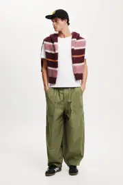 [Cotton On Men] Cotton On Men - Super Baggy Balloon Pant - Military green 28 MILITARY GREEN