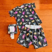 Bonds Bluey Friends Coco Cloe Mackenzie Grey Short PJ Sleep Set Size 7 Pyjamas