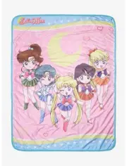 Sailor Moon Mercury Mars Venus Jupiter Chibi Guardians Throw Blanket NEW NWT