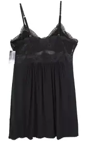 INC Plus Size Lace Detail Knit Chemise Size 3X Black Retail $46.50