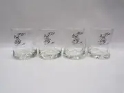 (4) NOS Marathon Gas BC Comic Caveman on Wheel Glasses by Johnny Hart 1970's