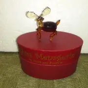 Fitz & Floyd MERRY MOOSE GLASS FIGURINE Christmas NEW in BOX NEVER DISPLAYED