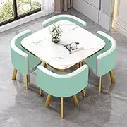 Office Conference Dining Table Set for 4, 5 PCS Coffee Reception Table and Chairs, Scandinavian Business Guest Reception Table(2)